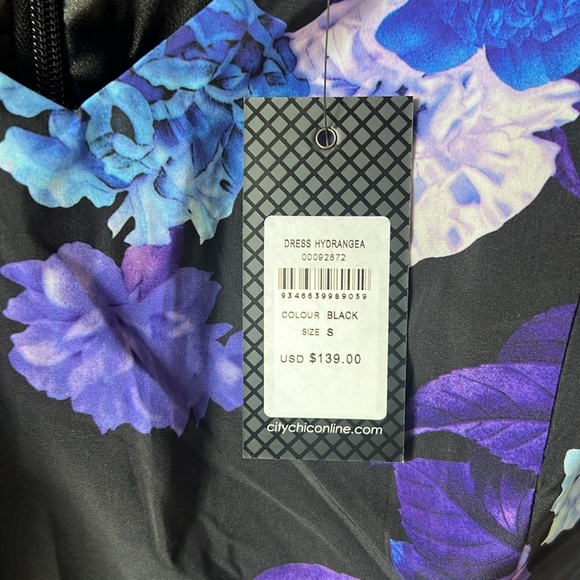 NEW Purple and Blue Hydrangea Fit & Flare Dress Size 16W - Picture 7 of 15